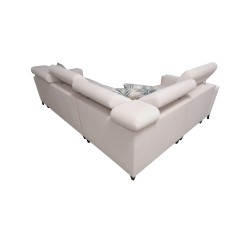 Sofá esquinero Arco II con función de cama - Terciopelo, Mono 244 + Eco-cuero - Una combinación perfecta de estilo y confort.