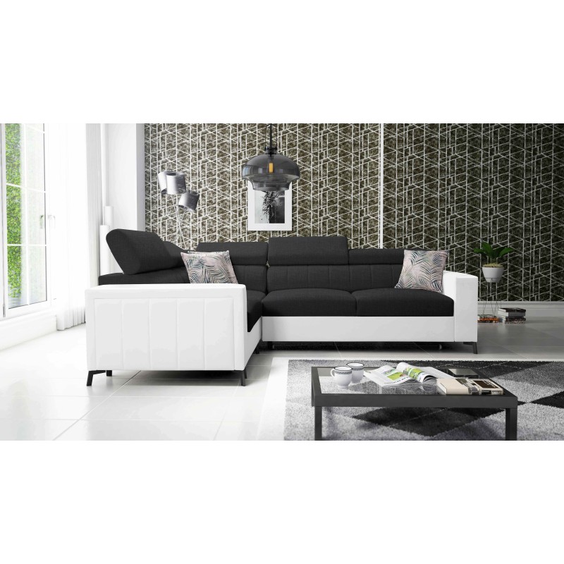 Arco II Ecksofa mit Schlaffunktion - Flechtwerk, Sawana 14 + Kunstleder - Perfekte Kombination aus Stil und Komfort