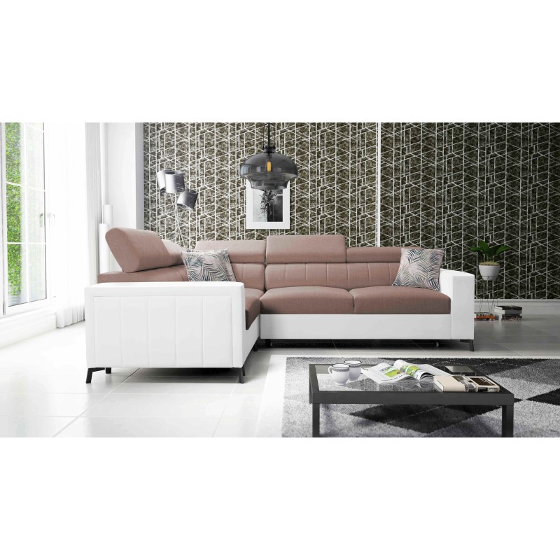 Ecksofa Arco II mit Schlaffunktion - Gewebe, Sawana 25 + Kunstleder - Perfekte Kombination aus Stil und Komfort