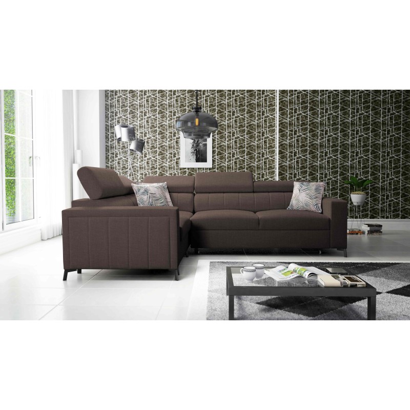 Ecksofa Arco II mit Schlaffunktion - Flechtwerk, Sawana 26 - Perfekte Kombination aus Stil und Komfort