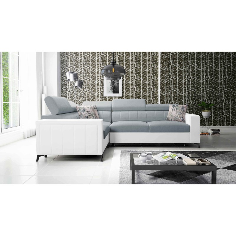 Arco II corner sofa with sleeping function - Woven fabric, Sawana 72 + Eco-leather - A perfect combination of style and comfort