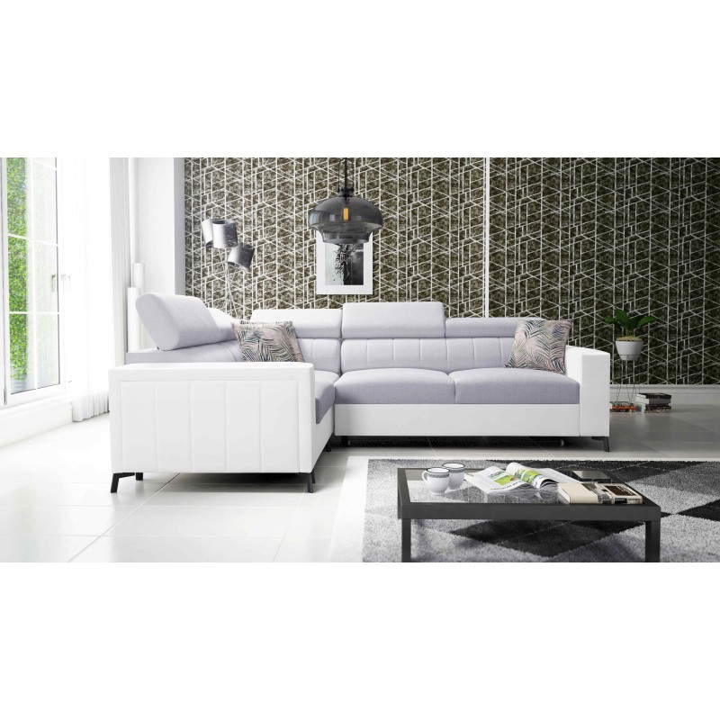 Ecksofa Arco II mit Schlaffunktion - Geflecht, Sawana 84 + Kunstleder - Perfekte Verbindung von Stil und Komfort