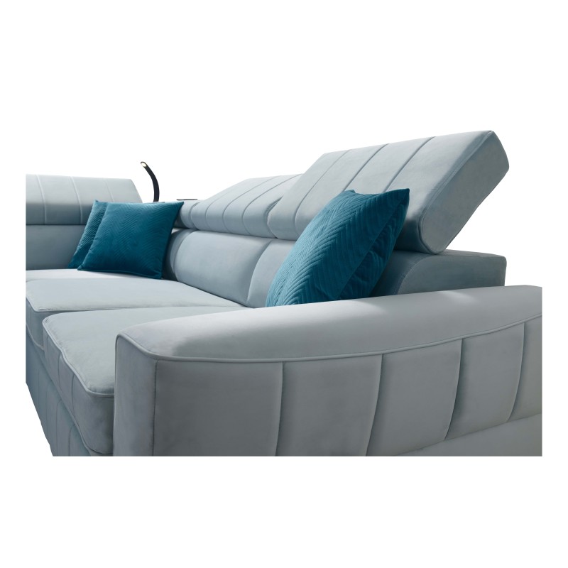 Luxus-Ecksofa Modena IV mit Schlaffunktion – Samt, Amor Samt 4309