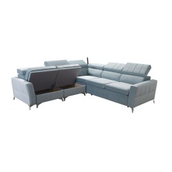 Luxus-Ecksofa Modena IV mit Schlaffunktion – Samt, Amor Samt 4309
