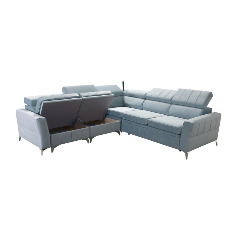 Luxus-Ecksofa Modena IV mit Schlaffunktion – Samt, Amor Samt 4309