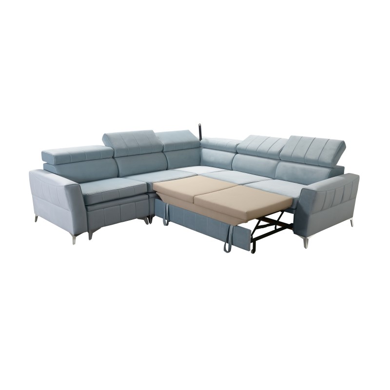 Luxus-Ecksofa Modena IV mit Schlaffunktion – Samt, Amor Samt 4309
