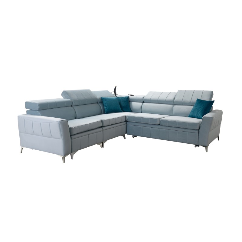 Luxus-Ecksofa Modena IV mit Schlaffunktion – Samt, Amor Samt 4309