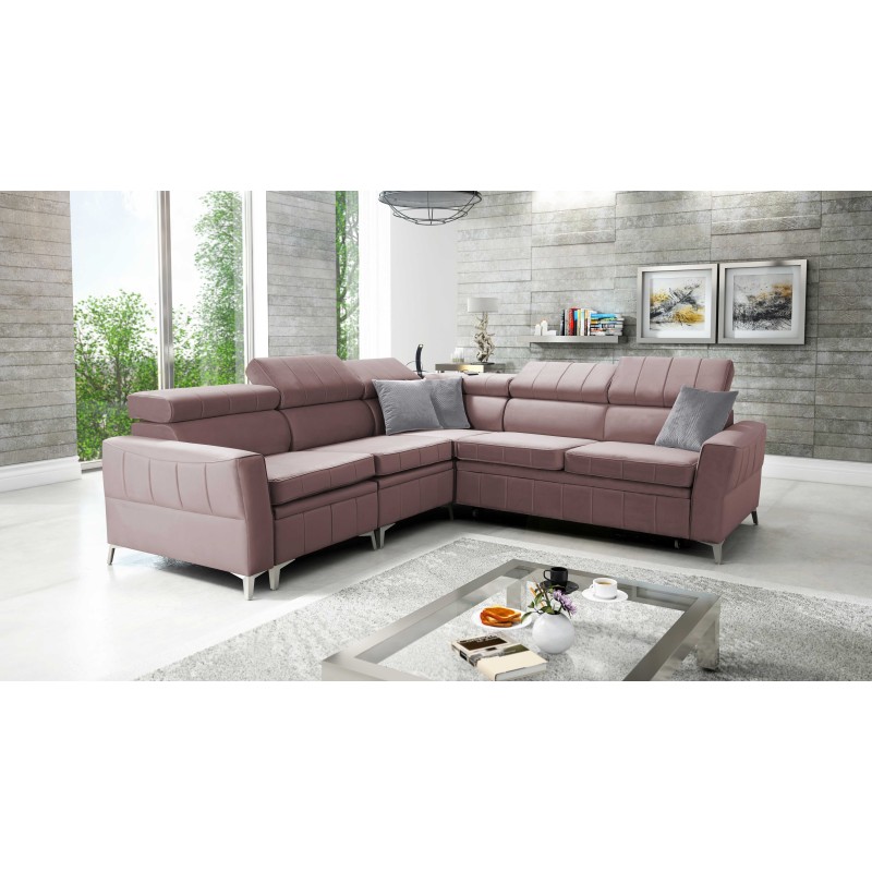 Розкішний кутовий диван Modena IV з функцією сну – Velvet, Amor velvet 4308