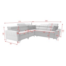 Розкішний кутовий диван Modena IV з функцією сну – Velvet, Amor velvet 4303