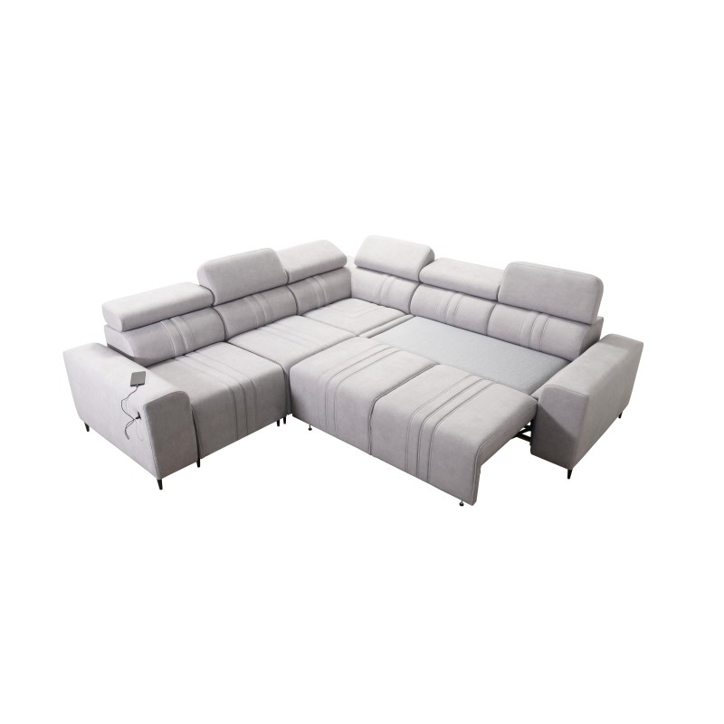 Ecksofa Verona III mit Schlaffunktion in Velourstoff, Vena 6 – Eleganz und Funktionalität in einem Möbelstück
