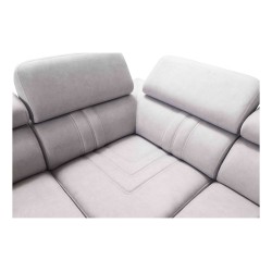 Esquinero Verona III con función de cama en tela de terciopelo, Vena 3: elegancia y funcionalidad en un solo mueble.