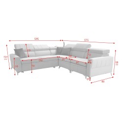 Luxus-Ecksofa Modena IV mit Schlaffunktion – Velvet, Amor velvet 4312