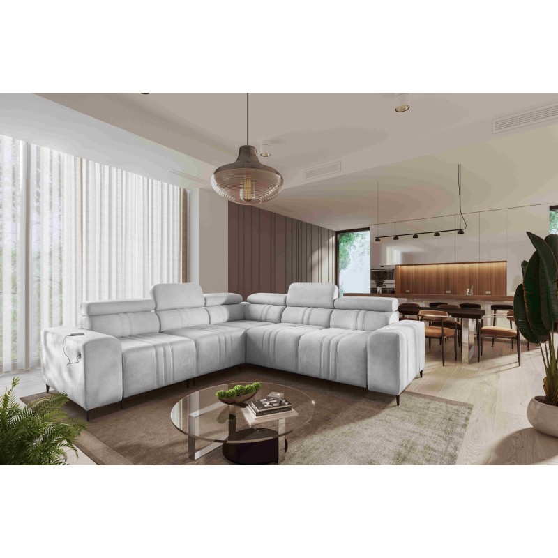 Ecksofa Verona III mit Schlaffunktion im Stoff Velours, Vena 3 – Eleganz und Funktionalität in einem Möbelstück