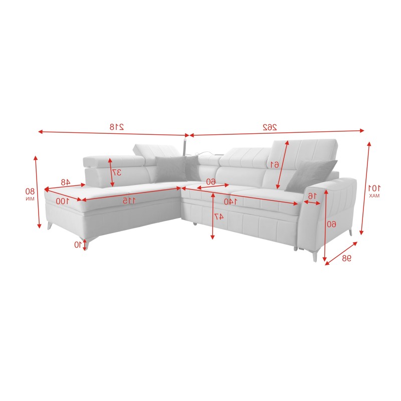 Modena III Corner Sofa with Sleeping Function - Luxurious and Functional | [NAZWA SKLEPU]