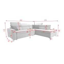 Кутовий диван Modena III з функцією сну - Розкішний та функціональний | [NAZWA SKLEPU]