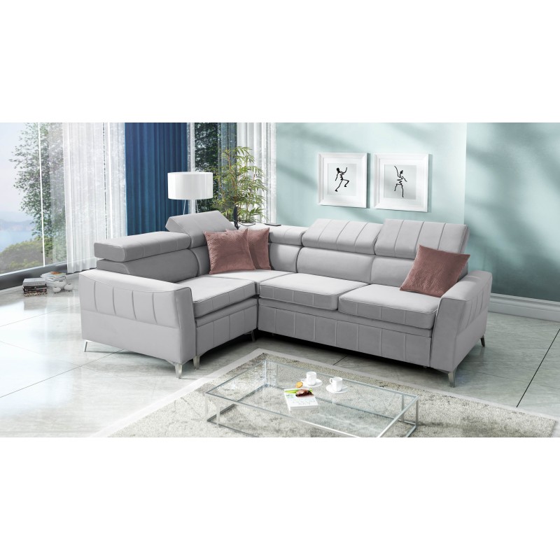 Кутовий диван Modena II з функцією сну в тканині Velvet, Amor velvet 4318 | Ідеальне поєднання стилю та функціональності