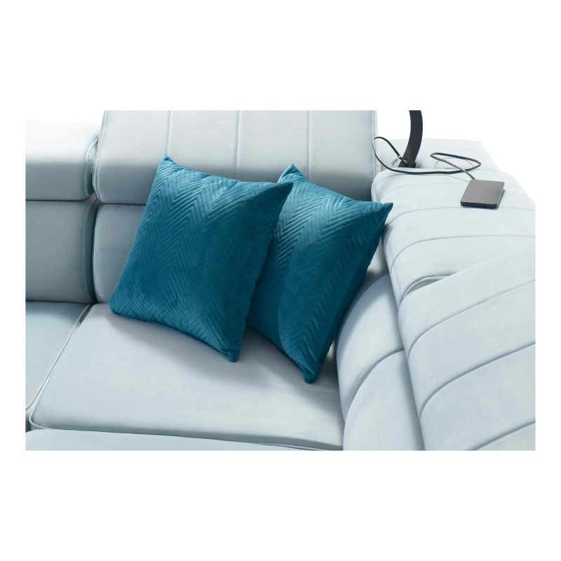 Кутовий диван Modena II з функцією сну в тканині Velvet, Amor velvet 4301 | Ідеальне поєднання стилю та функціональності