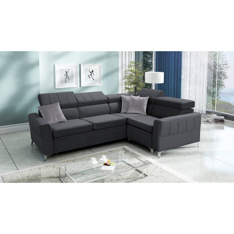 Esquina Modena II con función de dormir en tela Velvet, Amor velvet 4321 | La combinación perfecta de estilo y funcionalidad