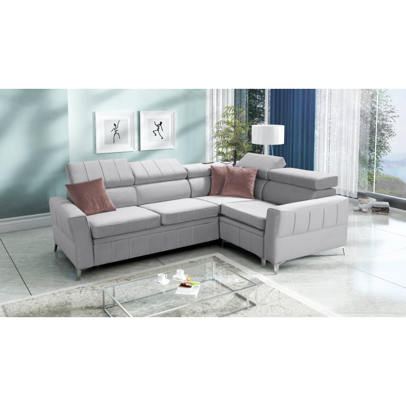 Modena II Ecksofa mit Schlaffunktion im Samtstoff, Amor Velvet 4318 | Die perfekte Kombination aus Stil und Funktionalität