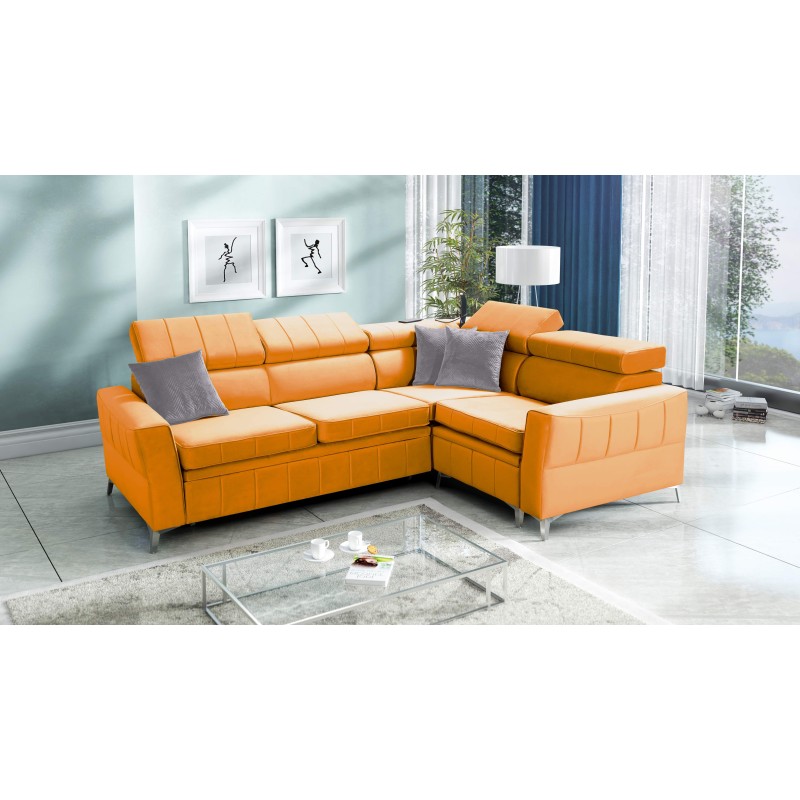 Narożnik Modena II z funkcją spania w tkaninie Velvet, Amor velvet 4309 | Idealne połączenie stylu i funkcjonalności