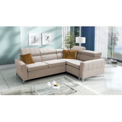 Narożnik Modena II z funkcją spania w tkaninie Velvet, Amor velvet 4303 | Idealne połączenie stylu i funkcjonalności