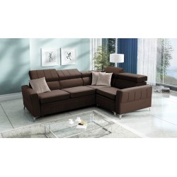 Modena II Corner Sofa with Sleeping Function in Velvet Fabric, Amor Velvet 4301 | The Perfect Combination of Style and Functiona