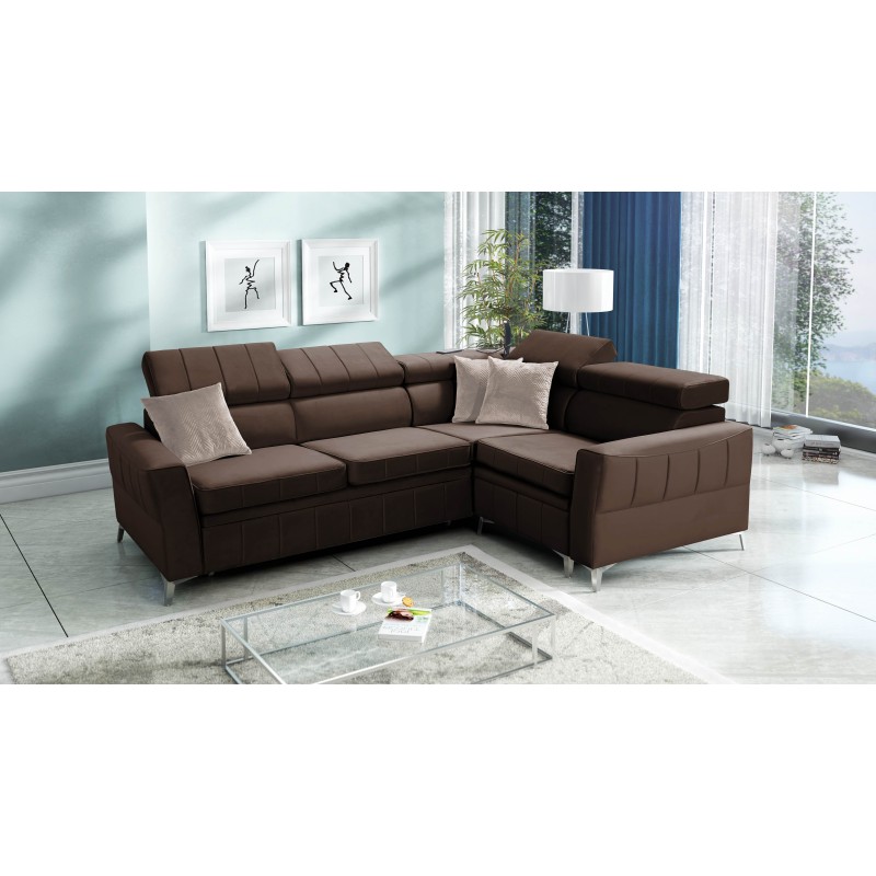 Rincón Modena II con función de cama en tela Velvet, Amor velvet 4301 | La combinación perfecta de estilo y funcionalidad