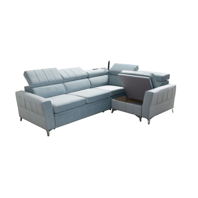 Ecksofa Modena II mit Schlaffunktion im Stoff Velvet, Amor Velvet 4301 | Perfekte Kombination aus Stil und Funktionalität