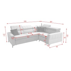 Ecksofa Modena II mit Schlaffunktion im Stoff Velvet, Amor Velvet 4301 | Perfekte Kombination aus Stil und Funktionalität