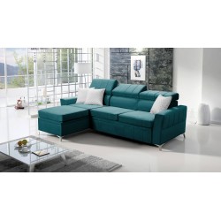 Modena I Corner Sofa with Sleeping Function - Velvet, Amor Velvet 4312 | Your Place of Comfort