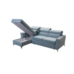 Modena I Corner Sofa with Sleeping Function - Velvet, Amor Velvet 4303 | Your Place of Comfort