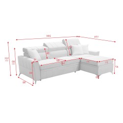 Modena I Corner Sofa with Sleeping Function - Velvet, Amor Velvet 4321 | Your Place of Comfort