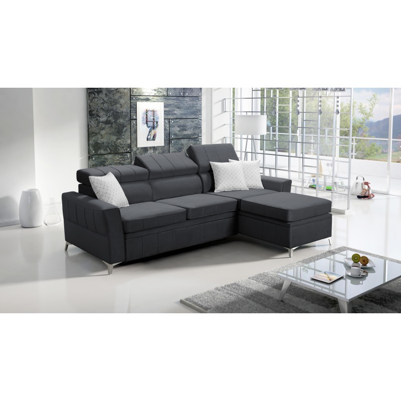 Modena I Corner Sofa with Sleeping Function - Velvet, Amor Velvet 4321 | Your Place of Comfort