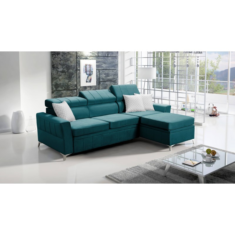 Modena I Corner Sofa with Sleeping Function - Velvet, Amor Velvet 4312 | Your Place of Comfort