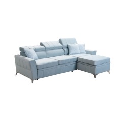 Modena I Corner Sofa with Sleeping Function - Velvet, Amor Velvet 4301 | Your Place of Comfort