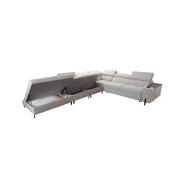 Zetta IX Corner Sofa with Sleeping Function and Bar - Velvet, Jaguar 2162 | Luxurious and Functional Furniture