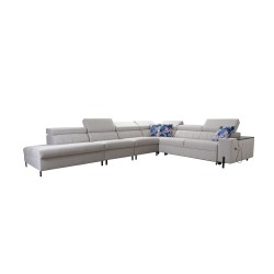 Zetta IX Corner Sofa with Sleeping Function and Bar - Velvet, Jaguar 2162 | Luxurious and Functional Furniture
