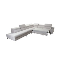 Zetta IX Corner Sofa with Sleeping Function and Bar - Velvet, Jaguar 2162 | Luxurious and Functional Furniture