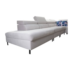 Zetta IX Corner Sofa with Sleeping Function and Bar - Velvet, Jaguar 2162 | Luxurious and Functional Furniture