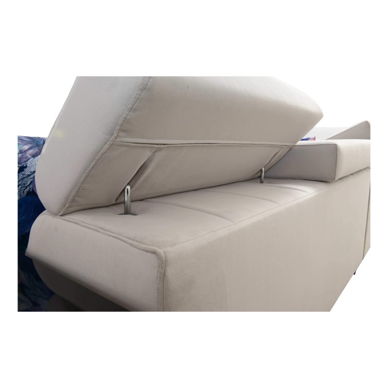 Zetta IX Corner Sofa with Sleeping Function and Bar - Velvet, Jaguar 2162 | Luxurious and Functional Furniture