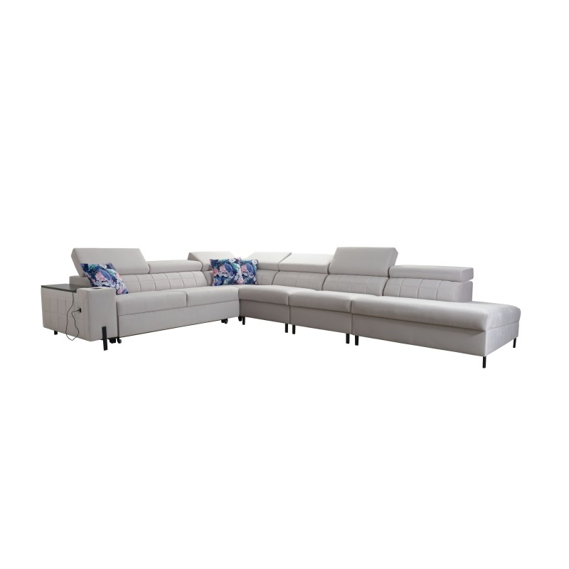 Ecksofa Zetta IX mit Schlaffunktion und Bar - Velvet, Jaguar 2162 | Luxuriöses und funktionales Möbelstück