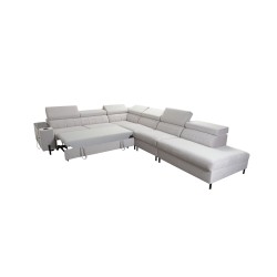 Ecksofa Zetta IX mit Schlaffunktion und Bar - Velvet, Jaguar 2162 | Luxuriöses und funktionales Möbelstück