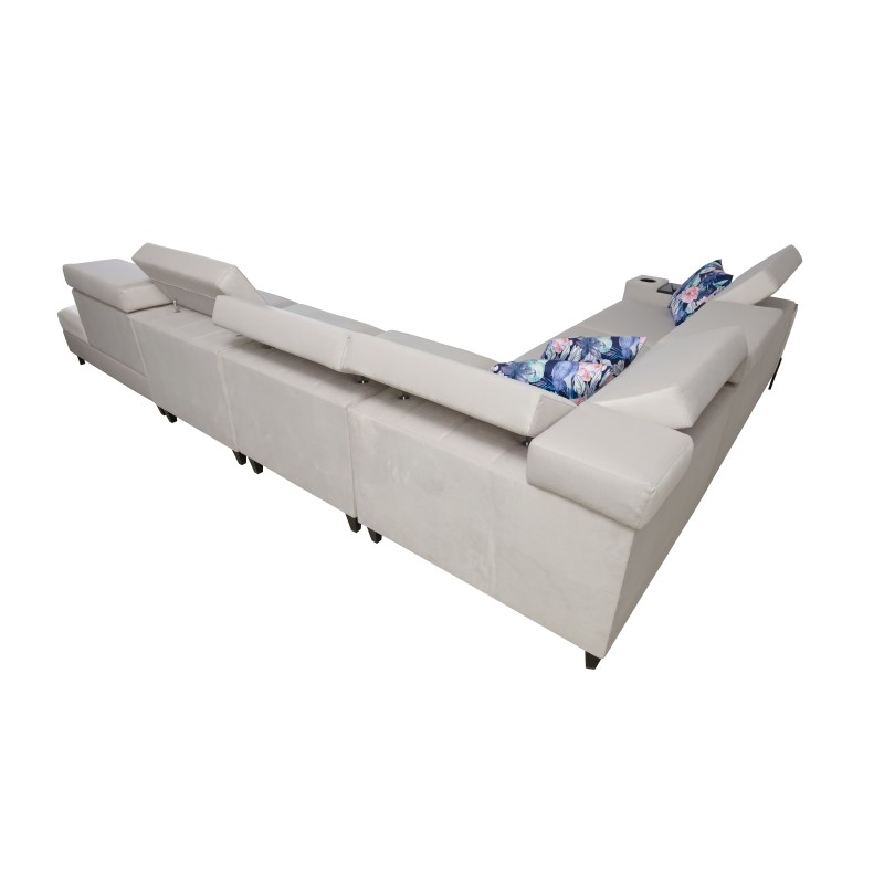 Ecksofa Zetta IX mit Schlaffunktion und Bar - Velvet, Jaguar 2162 | Luxuriöses und funktionales Möbelstück