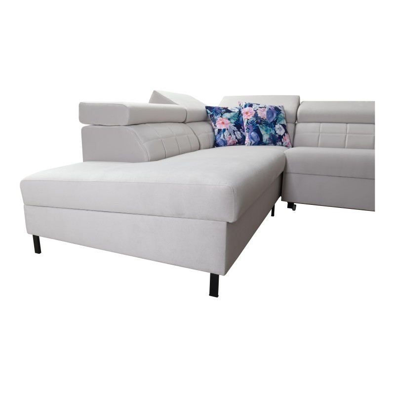 Esquinero Zetta III con función de cama y puerto USB - Velvet, Jaguar 2176