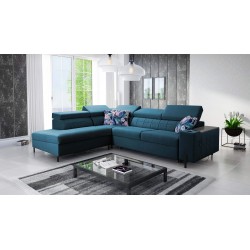 Ecksofa Zetta III mit Schlaffunktion und USB-Port - Samt, Jaguar 2175