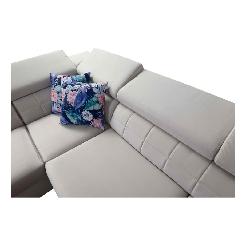 Zetta III corner sofa with sleeping function and USB port - Velvet, Jaguar 2167
