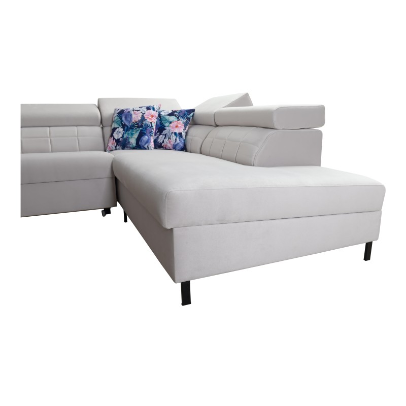 Ecksofa Zetta III mit Schlaffunktion und USB-Anschluss - Samt, Jaguar 2183