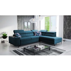 Zetta III corner sofa with sleeping function and USB port - Velvet, Jaguar 2175