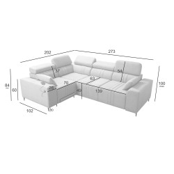 Verona II Mix Ecksofa mit Schlaffunktion und manueller Relaxfunktion | Ihre Komfortoase