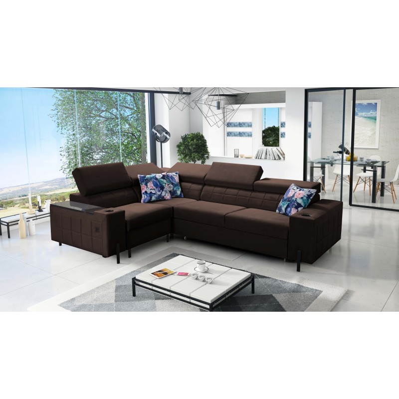 Ecksofa Zetta II mit Schlaffunktion, Bar, Bettkasten und USB-Anschluss - Velvet, Jaguar 2180